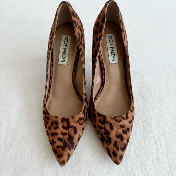 Steve Madden Leopard Print Pointed Toe Stiletto Pumps Size 6 - Picture 2 of 10